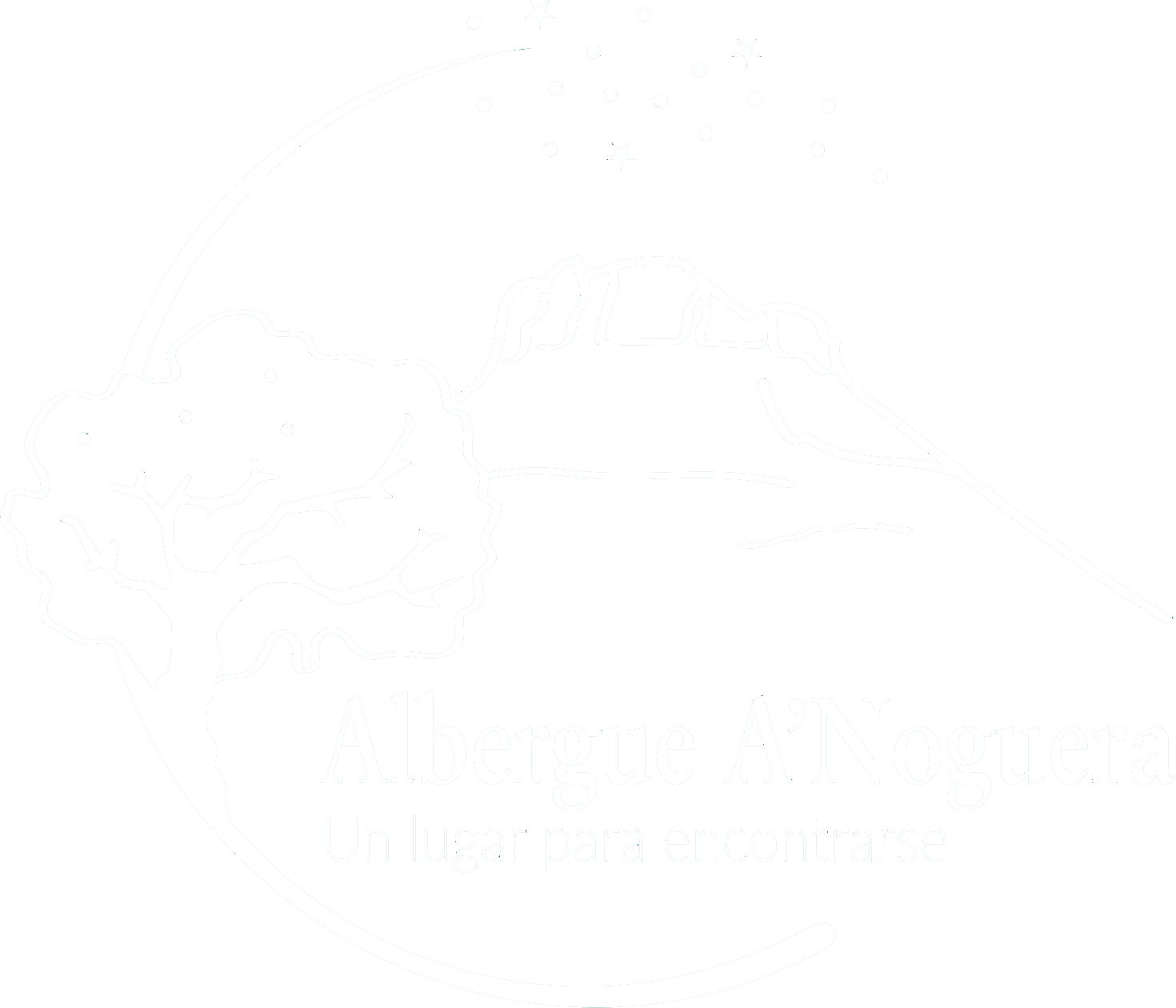 Logotipo Albergue en Blanco